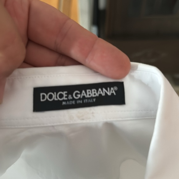 Dolce&Gabbana Poplin Classic-Fit Collared Shirt white Sz 44 (8) - Picture 2 of 7